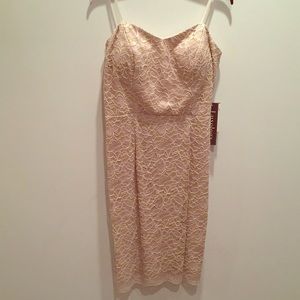 Strapless cocktail dress with gold detailing